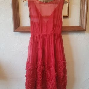 Anthropologie NWT red gauzy dress